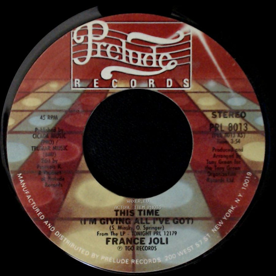 France Joli - Tough Luck / This Time (I'm Giving All I've Got) side B