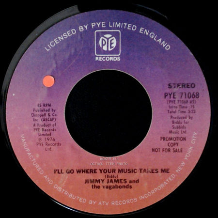 Jimmy James And The Vagabonds - I'll Go Where Your Music Takes Me (Disco Version) / I'll Go Where Your Music Takes Me side B