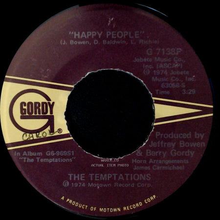 The Temptations / The Temptations Band - Happy People / Happy People (Instrumental) side A