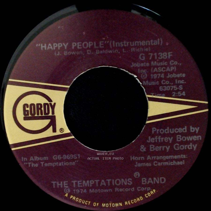 The Temptations / The Temptations Band - Happy People / Happy People (Instrumental) side B