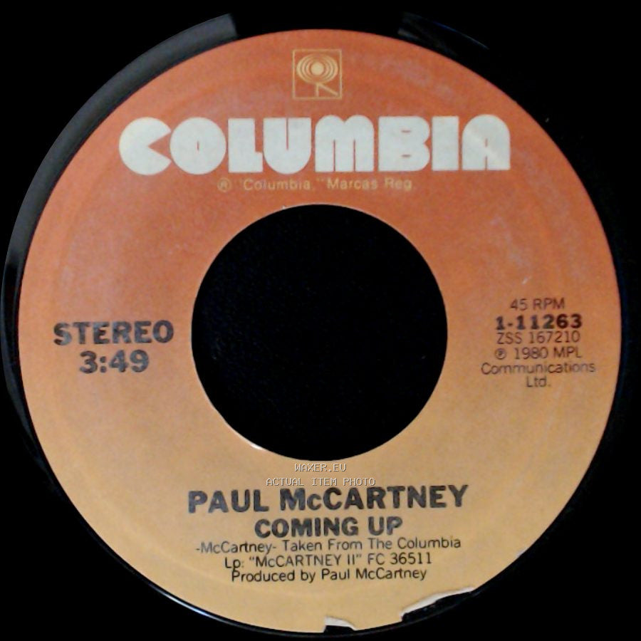 Paul Mccartney / Paul Mccartney & Wings - Coming Up / Coming Up (Live At Glasgow) / Lunch Box/Odd Sox side A