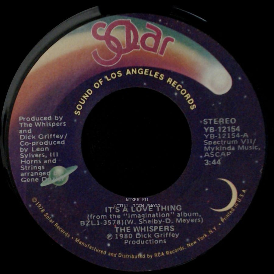 The Whispers - It's A Love Thing / Girl I Need You side A