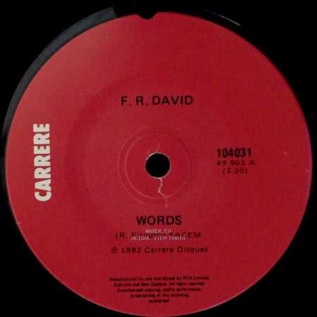 F. R. David - Words / When The Sun Goes Down side A