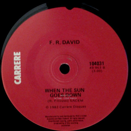 F. R. David - Words / When The Sun Goes Down side B