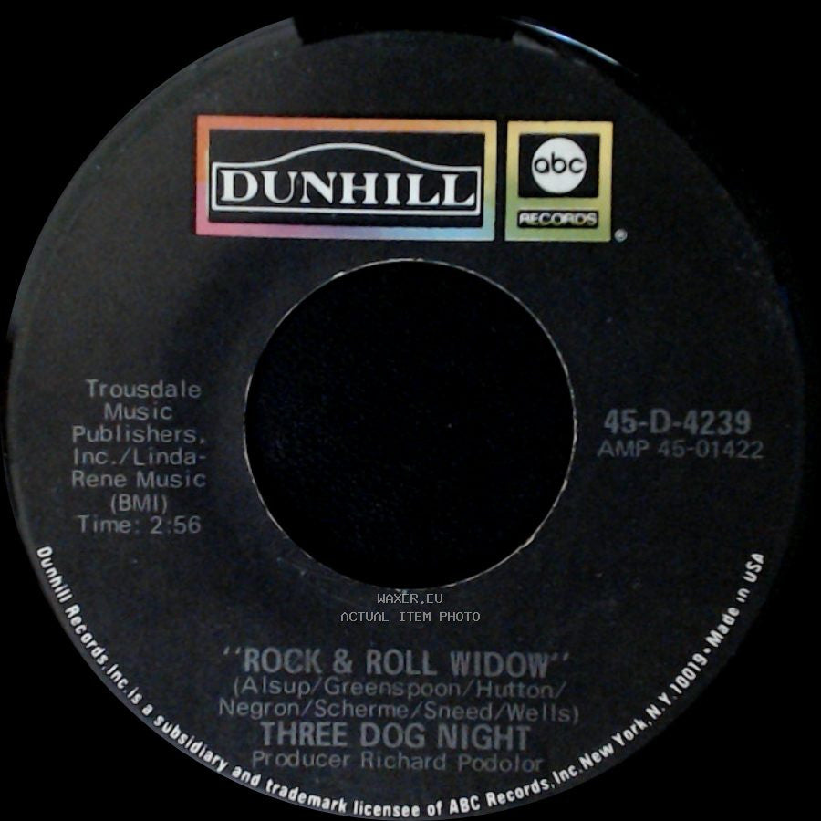 Three Dog Night - Mama Told Me (Not To Come) / Rock & Roll Widow side B