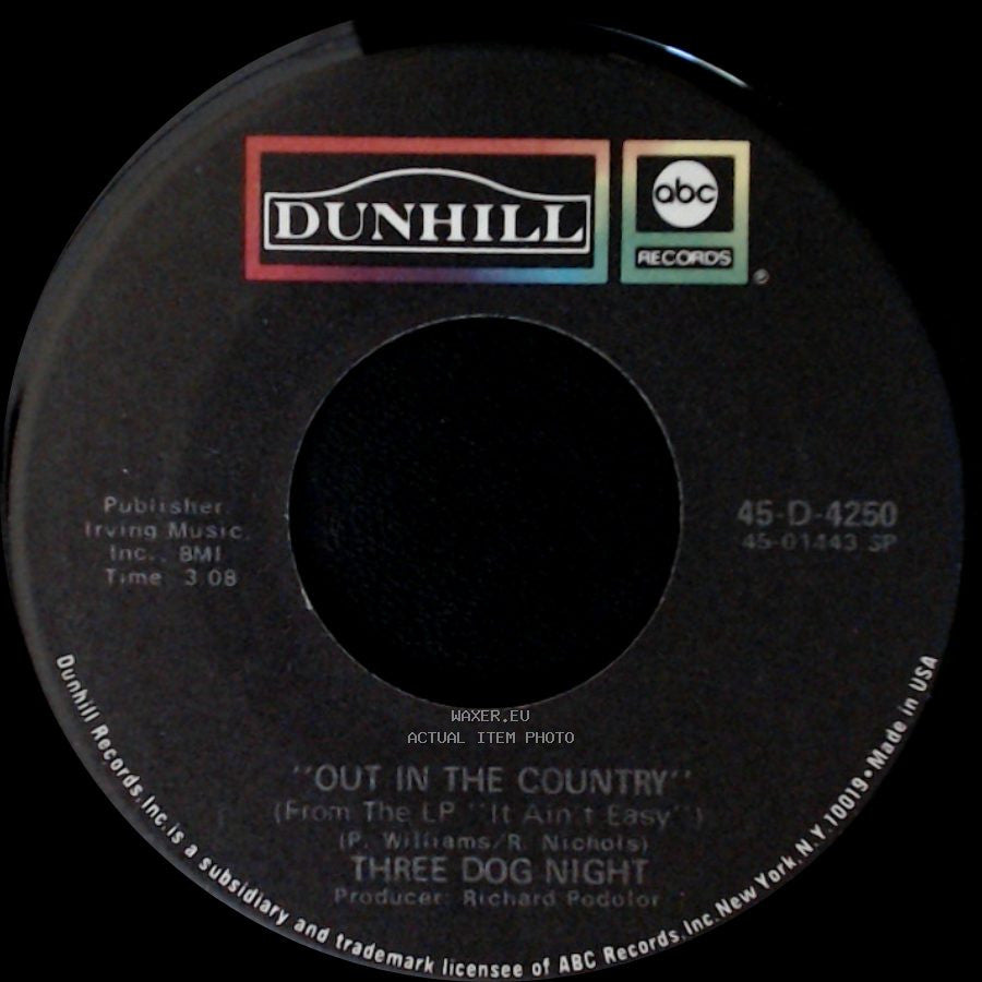 Three Dog Night - Good Time Living / Out In The Country side B
