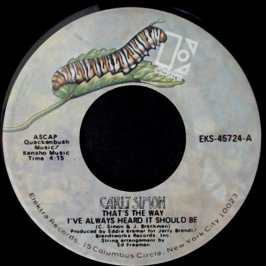 Carly Simon - Alone / That's The Way I've Always Heard It Should Be side B