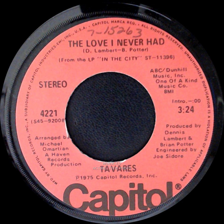 Tavares - The Love I Never Had / In The City side A