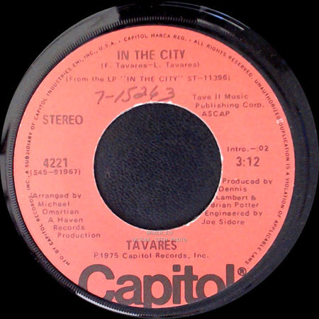 Tavares - The Love I Never Had / In The City side B