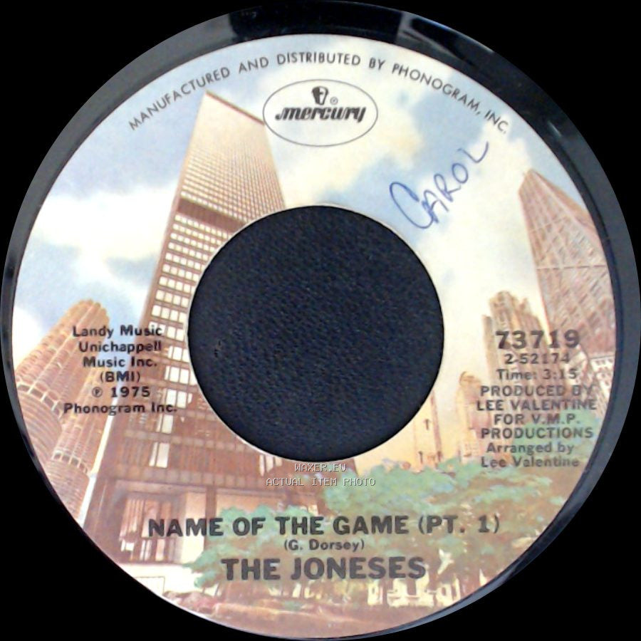The Joneses - Name Of The Game (Pt. 1) / Name Of The Game (Pt. 2) side A