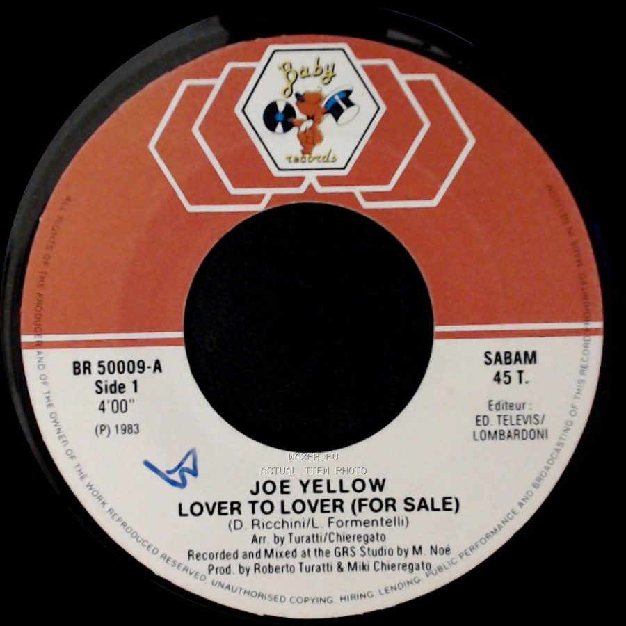 Joe Yellow - Lover To Lover (For Sale) / Lover (Again) side A