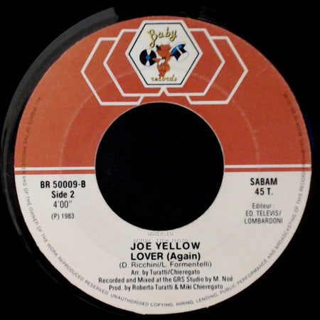 Joe Yellow - Lover To Lover (For Sale) / Lover (Again) side B