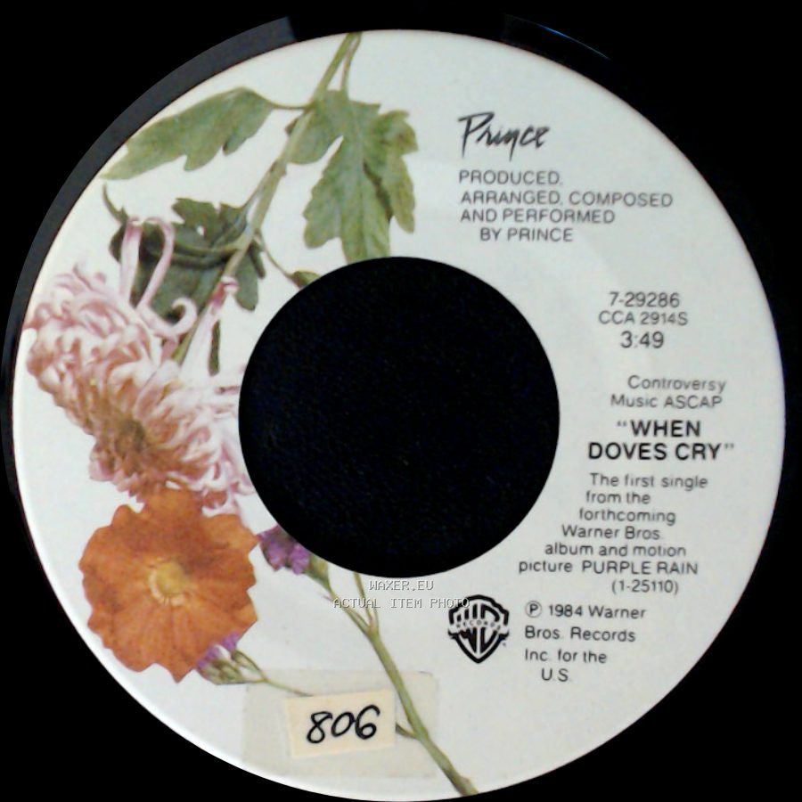 Prince / Prince And The Revolution - When Doves Cry / Unknown Title B side A
