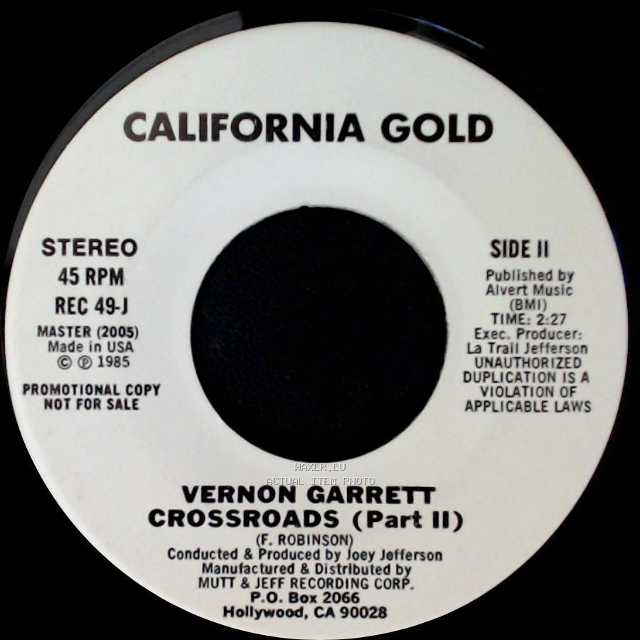 Vernon Garrett - Crossroads (Part I) / Crossroads (Part Ii) side B