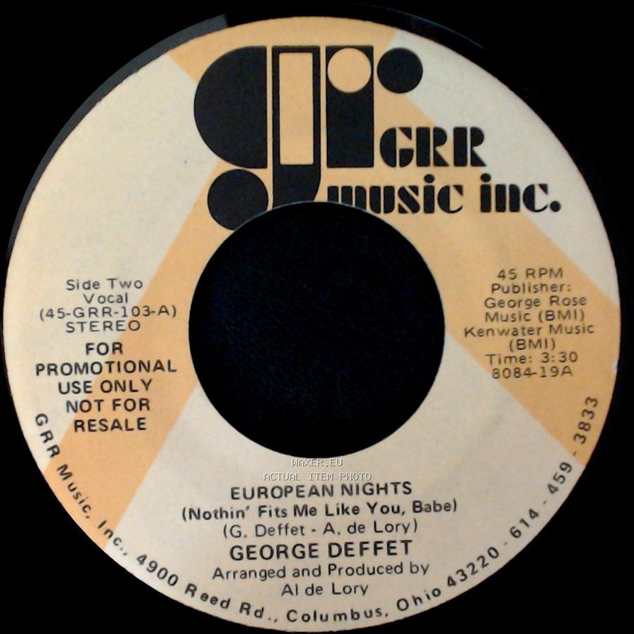 George Deffet - Star Crossed Lovers / European Nights (Nothin' Fits Me Like You, Babe) side B