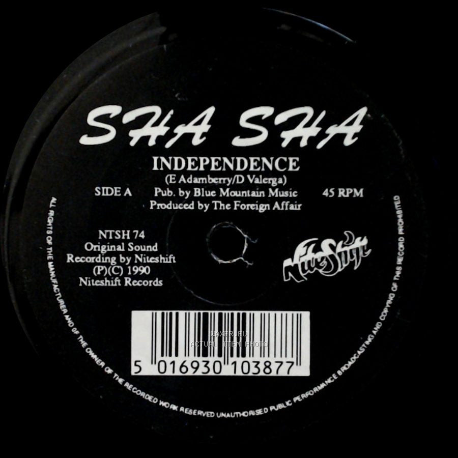 Sha Sha - Independence / Independence (The 'indie' Mix) side A
