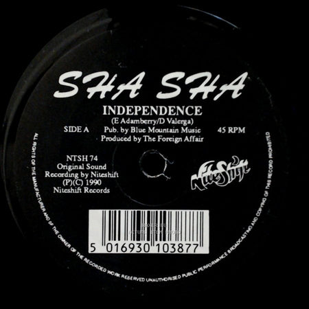 Sha Sha - Independence / Independence (The 'indie' Mix) side A