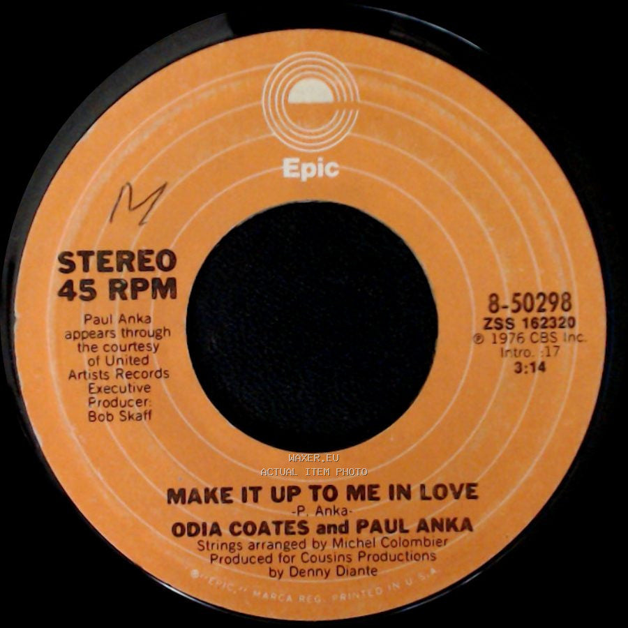 Odia Coates / Odia Coates And Paul Anka - You / Make It Up To Me In Love side B