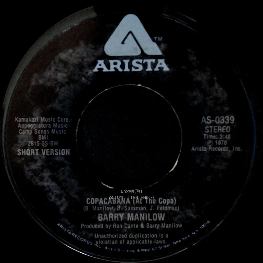 Barry Manilow - Copacabana (At The Copa) / Copacabana (At The Copa) side B