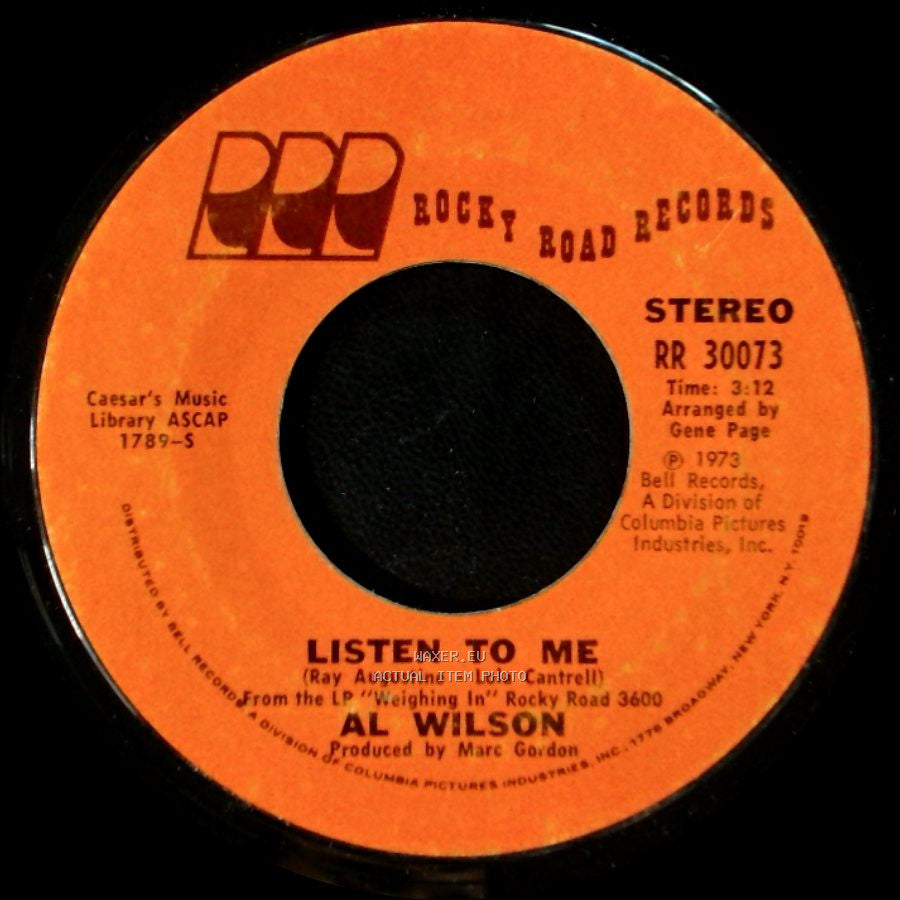 Al Wilson - Show And Tell / Listen To Me side B