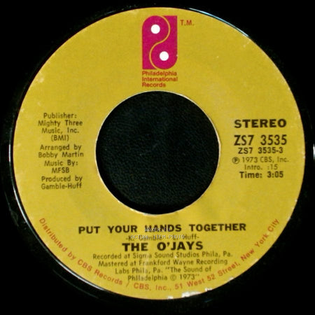 The O'jays - You Got Your Hooks In Me / Put Your Hands Together side B