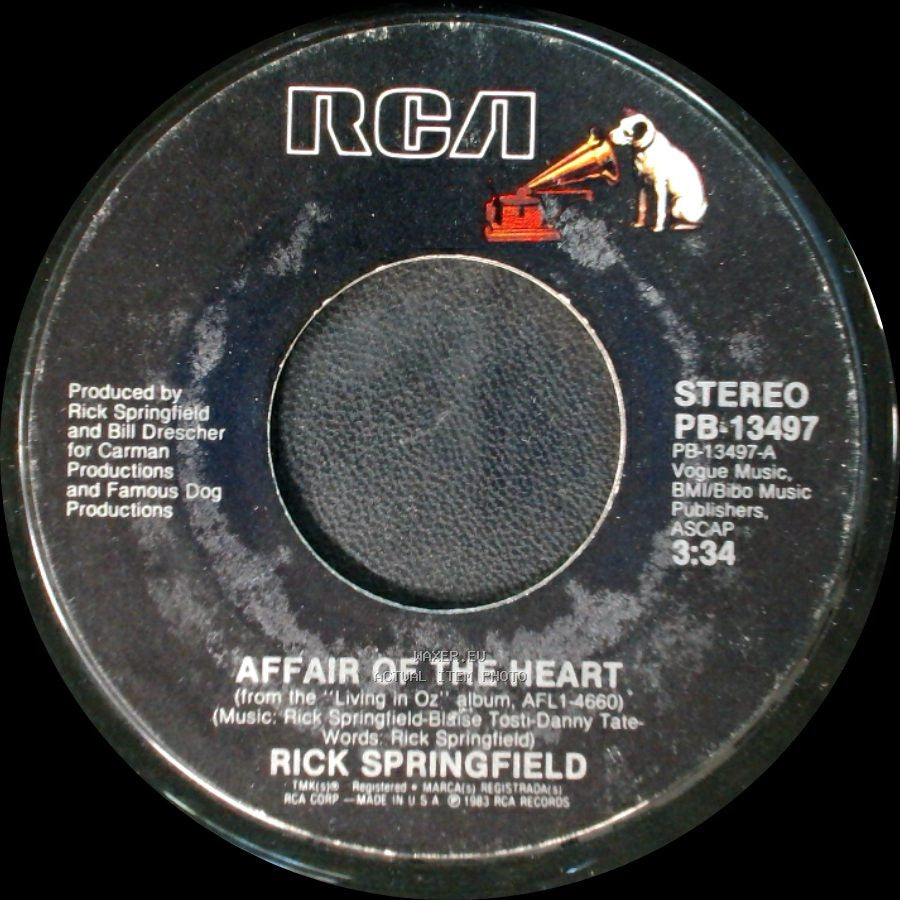 Rick Springfield - Affair Of The Heart / Like Father, Like Son side A