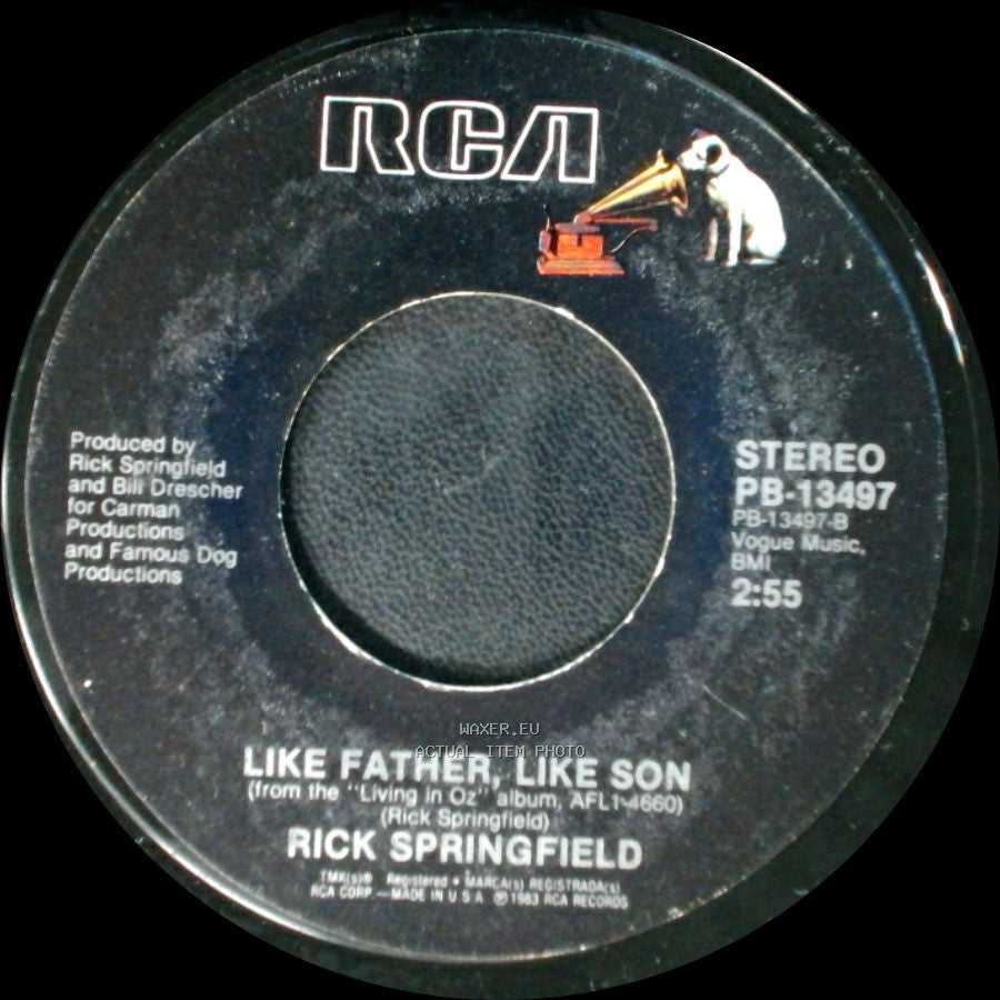 Rick Springfield - Affair Of The Heart / Like Father, Like Son side B