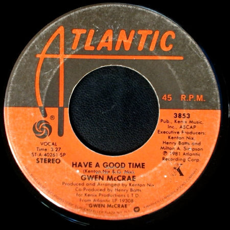 Gwen Mccrae - Funky Sensation / Have A Good Time side B