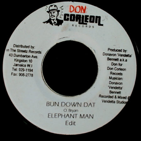 Elephant Man - Bun Down Dat / Burn Down Dat side A
