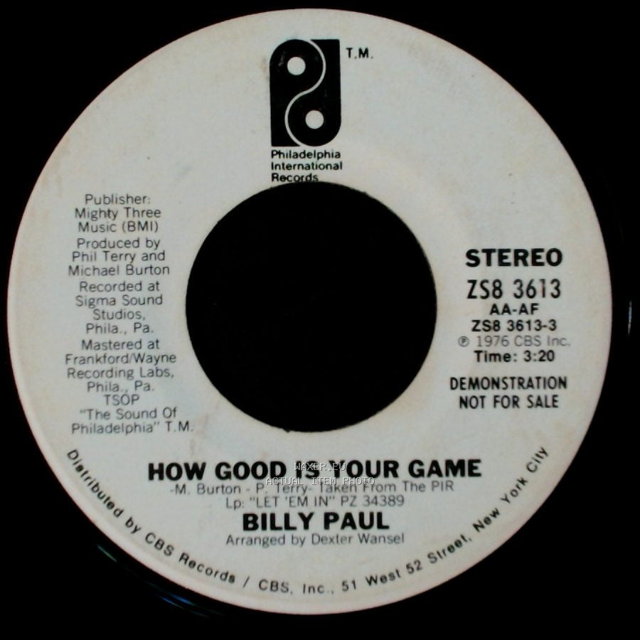 Billy Paul - How Good Is Your Game / How Good Is Your Game side B
