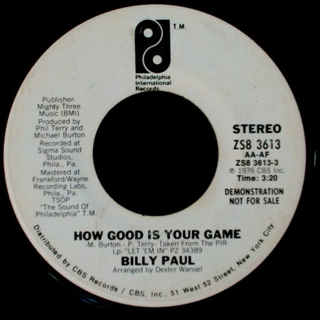 Billy Paul - How Good Is Your Game / How Good Is Your Game side B