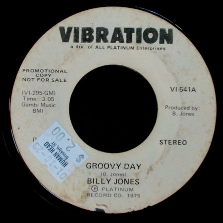 Billy Jones - Groovy Day / Groovy Day side A