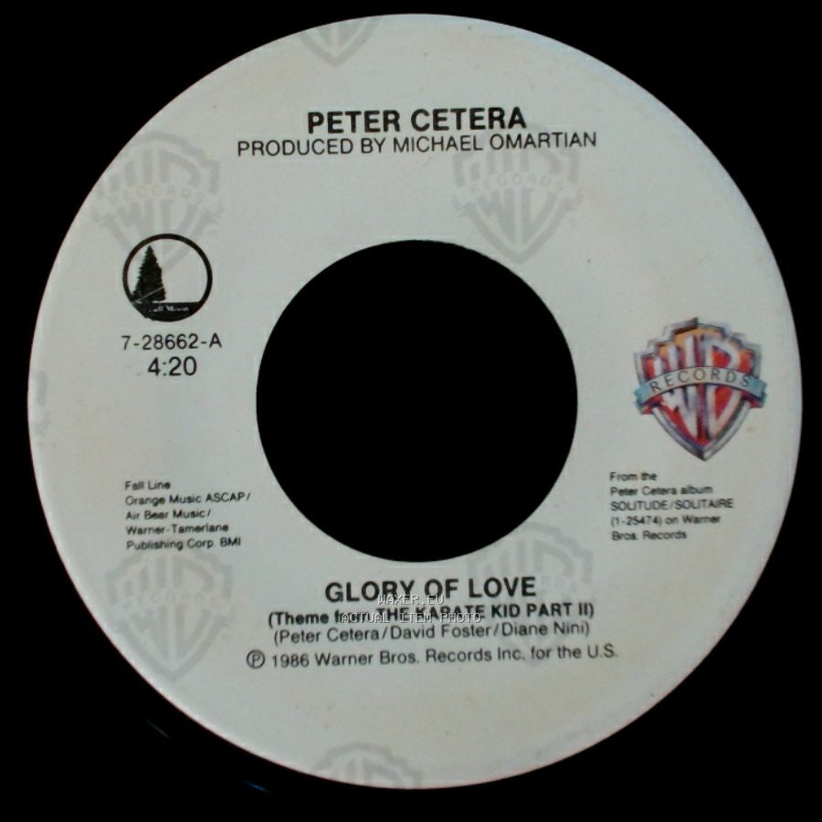 Peter Cetera - On The Line / Glory Of Love (Theme From The Karate Kid Part Ii) side B
