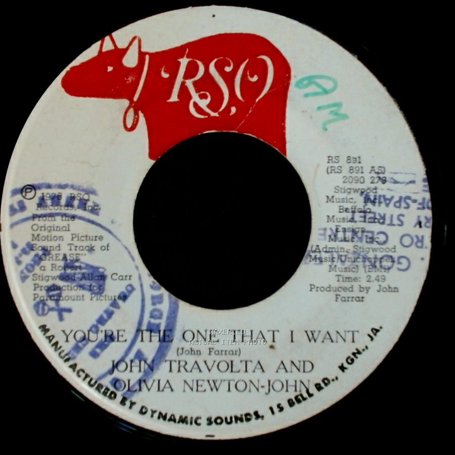 John Travolta And Olivia Newton-John - You're The One That I Want / Alone At A Drive-In Movie (Instrumental) side A