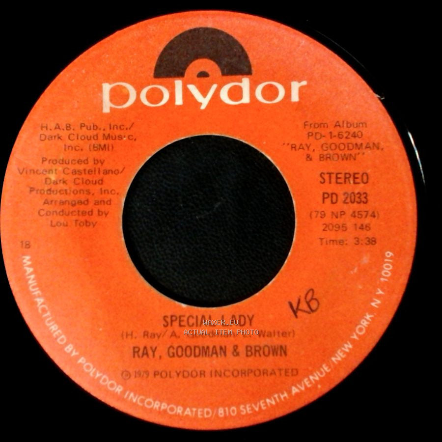Ray, Goodman & Brown - Special Lady / Unknown Title B side A