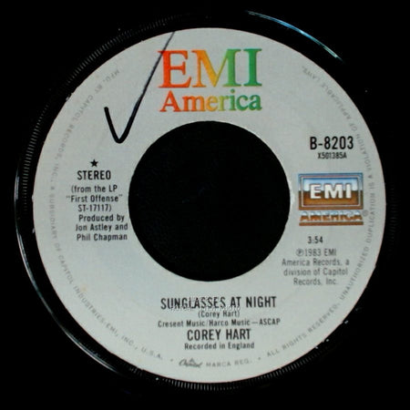 Corey Hart - Sunglasses At Night / At The Dance side A