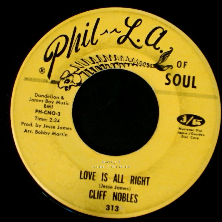 Cliff Nobles / Cliff Nobles & Co. - Love Is All Right / The Horse (Instrumental) side A