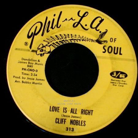 Cliff Nobles / Cliff Nobles & Co. - Love Is All Right / The Horse (Instrumental) side A