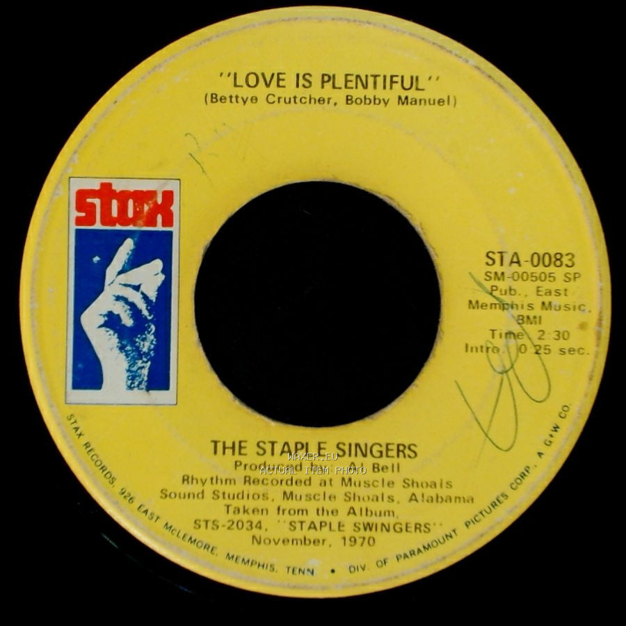 The Staple Singers - Love Is Plentiful / Heavy Makes You Happy (Sha-Na-Boom Boom) side A