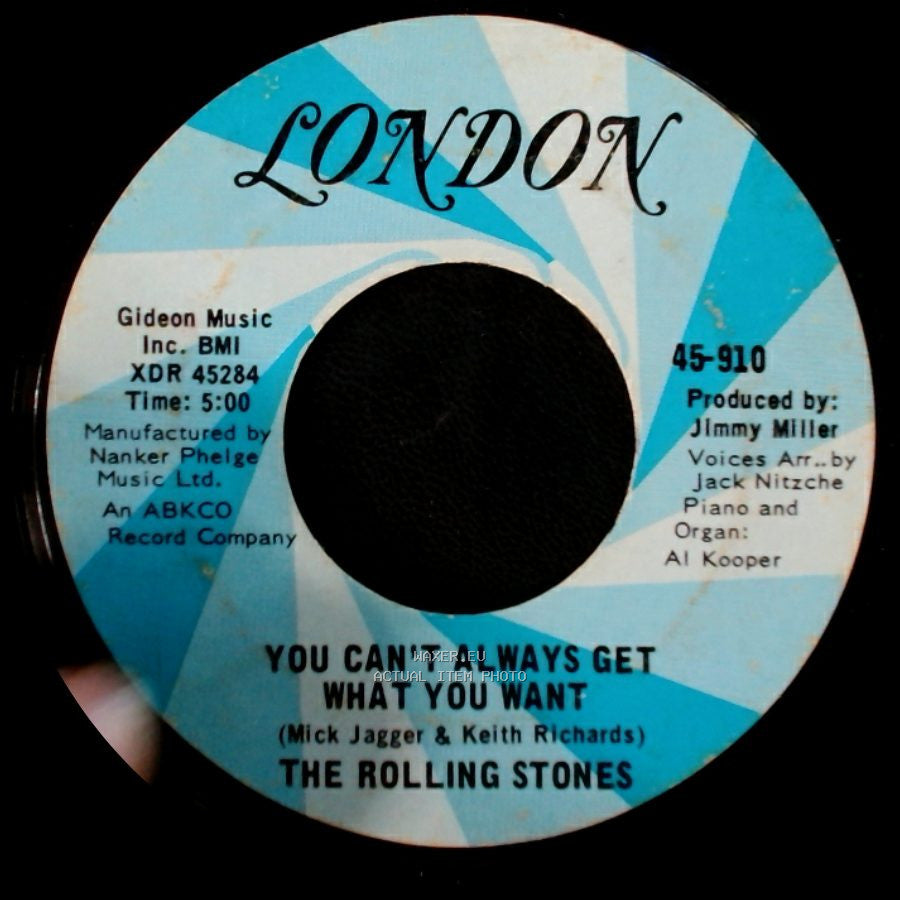 The Rolling Stones - Honky Tonk Women / You Can't Always Get What You Want side B