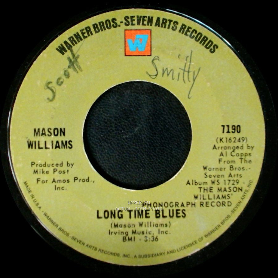 Mason Williams - Classical Gas / Long Time Blues side B