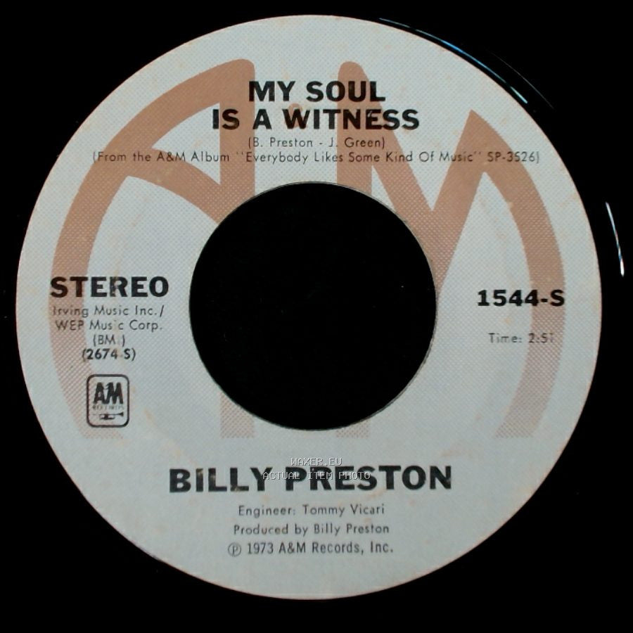 Billy Preston - Nothing From Nothing / My Soul Is A Witness side B