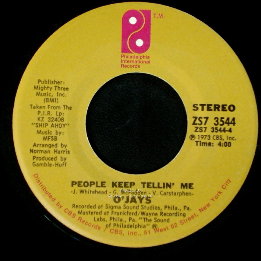 O'jays - People Keep Tellin' Me / For The Love Of Money side A