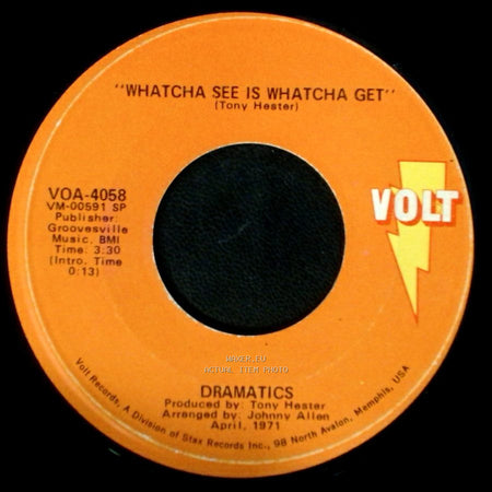 Dramatics - Thankful For Your Love / Whatcha See Is Whatcha Get side B
