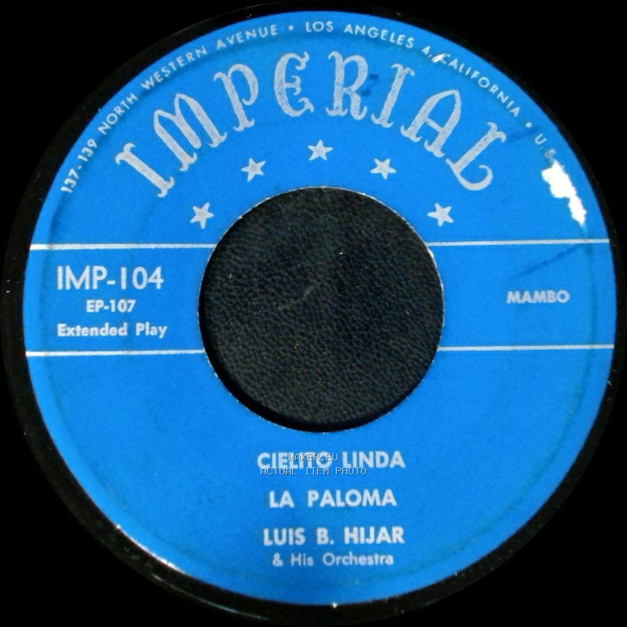 Luis B. Hijar & His Orchestra - La Golondrina / Florecita / Cielito Linda / La Paloma side B
