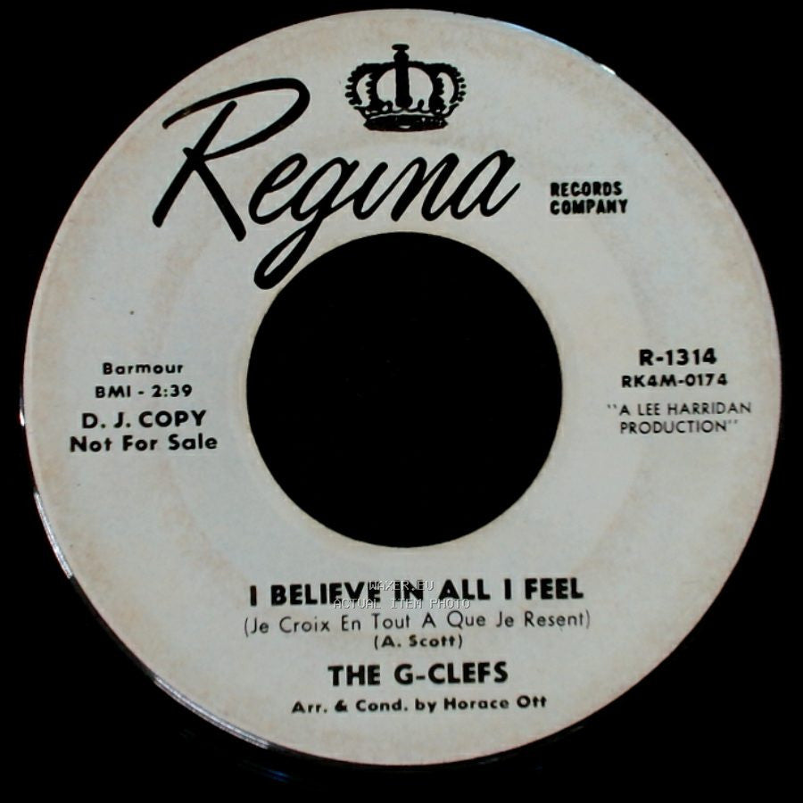 The G-Clefs - To The Winner Goes The Prize / I Believe In All I Feel side B