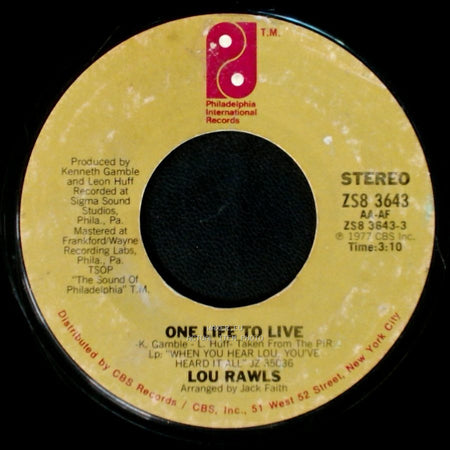 Lou Rawls - If I Coulda, Woulda, Should / One Life To Live side B