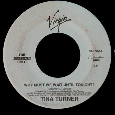 Tina Turner - Shake A Tail Feather / Why Must We Wait Until Tonight? side B