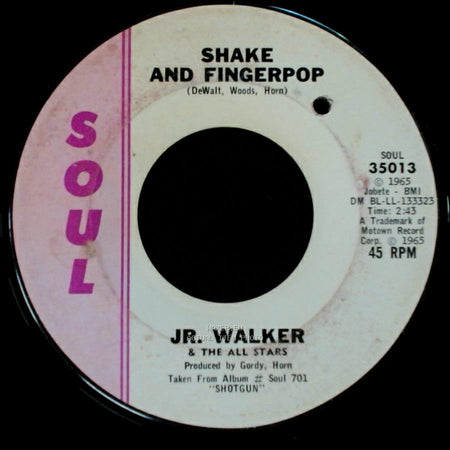 Jr. Walker & The All Stars - Shake And Fingerpop / Cleo's Back side A