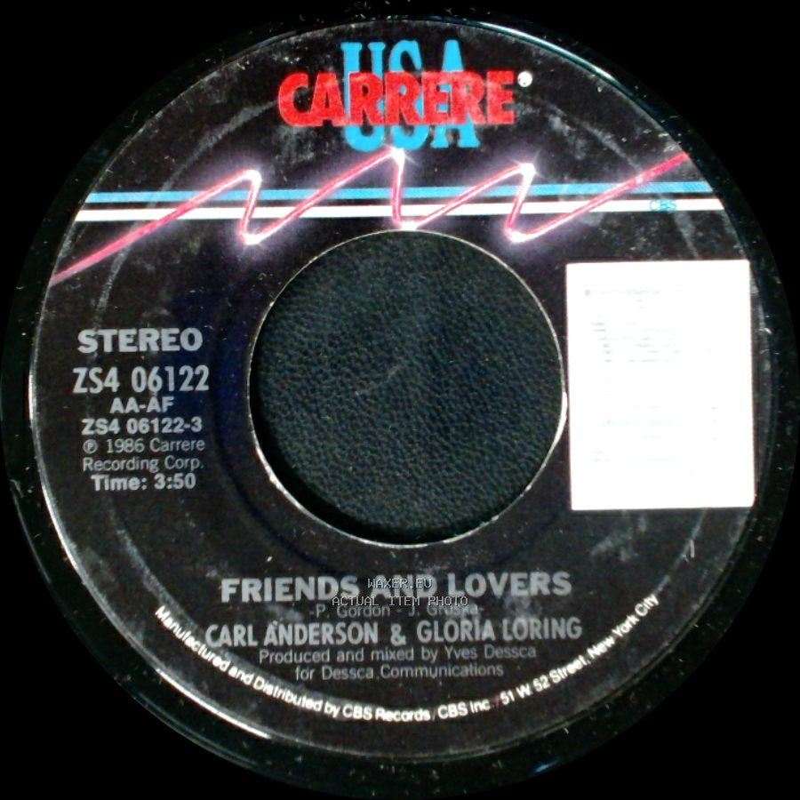 Carl Anderson & Gloria Loring / Gloria Loring - Friends And Lovers / You Always Knew side A